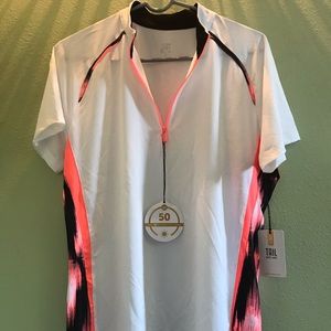 Tail White Label SS Mock Raglan Zip, White, XL